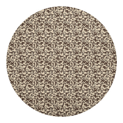 Vintage Coffee Bean Pattern Print Round Blanket