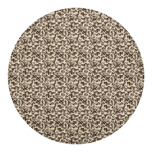 Vintage Coffee Bean Pattern Print Round Blanket