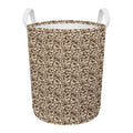 Vintage Coffee Bean Pattern Print Round Laundry Basket
