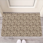 Vintage Coffee Bean Pattern Print Rubber Doormat