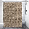 Vintage Coffee Bean Pattern Print Shower Curtain