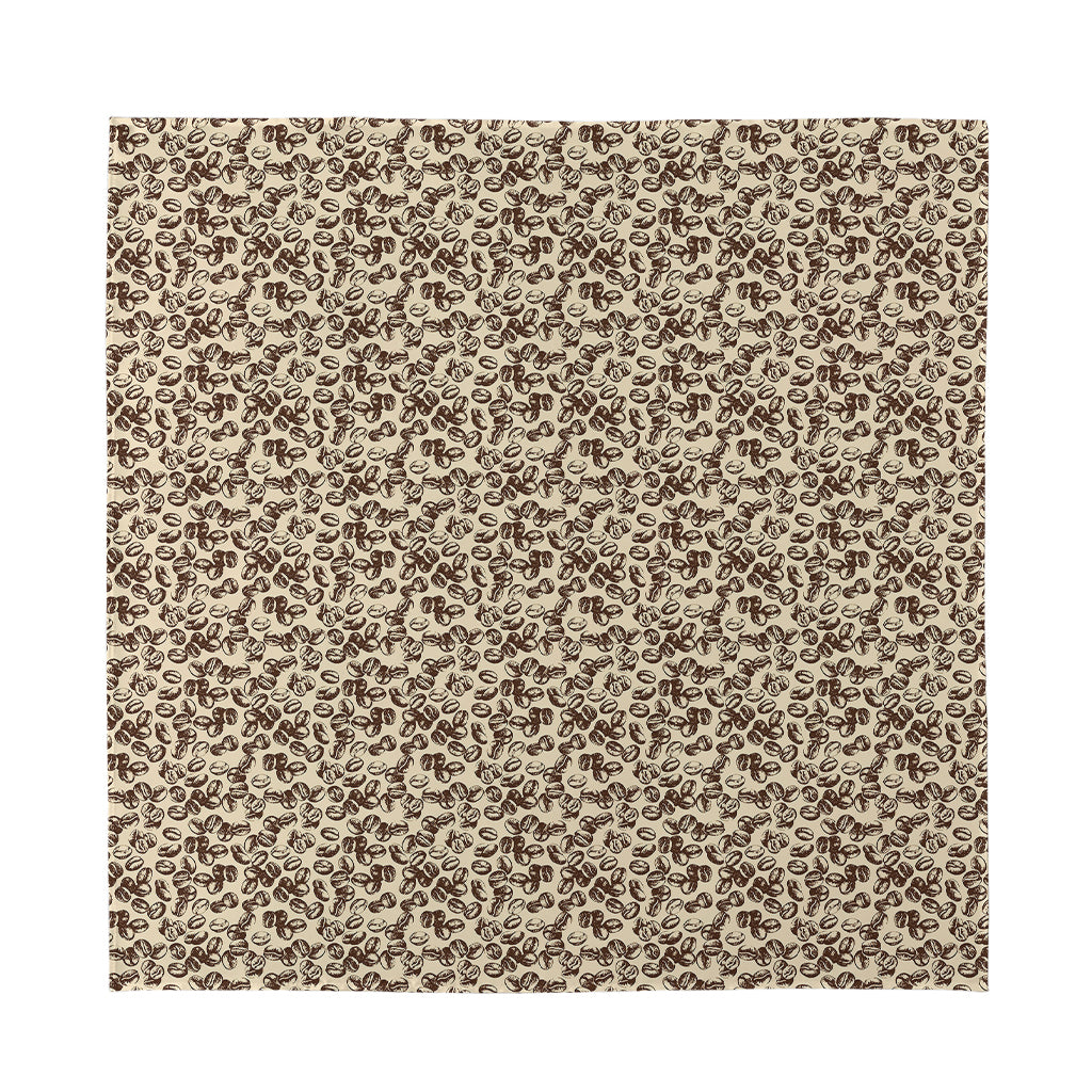 Vintage Coffee Bean Pattern Print Silk Bandana