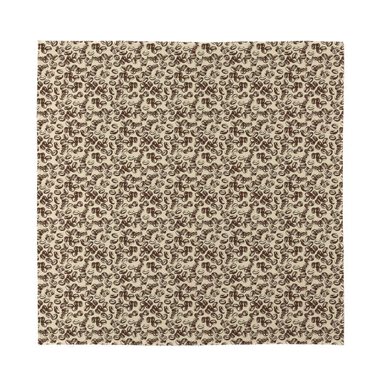 Vintage Coffee Bean Pattern Print Silk Bandana