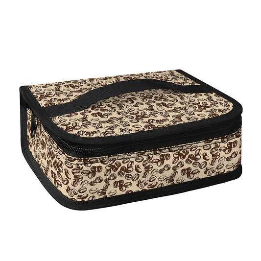 Vintage Coffee Bean Pattern Print Small Lunch Bag