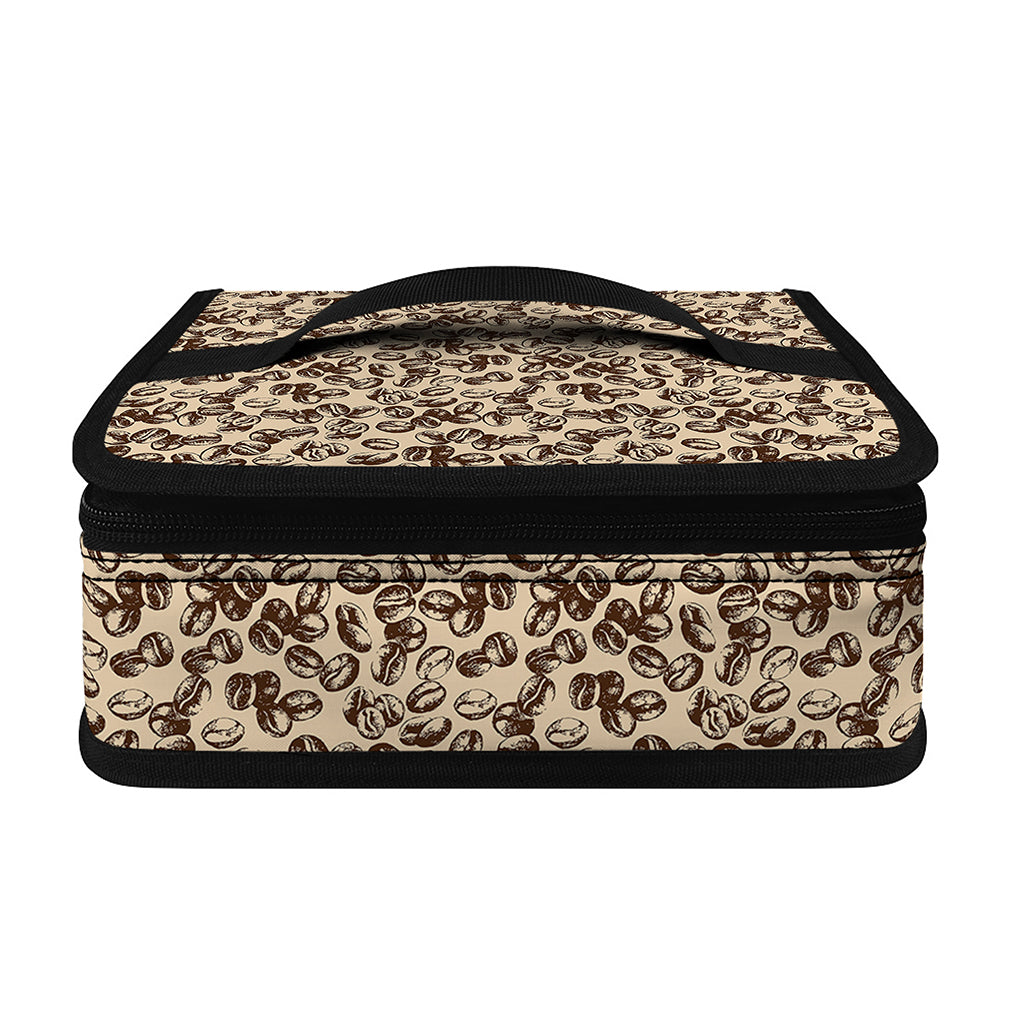 Vintage Coffee Bean Pattern Print Small Lunch Bag