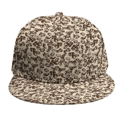 Vintage Coffee Bean Pattern Print Snapback Cap