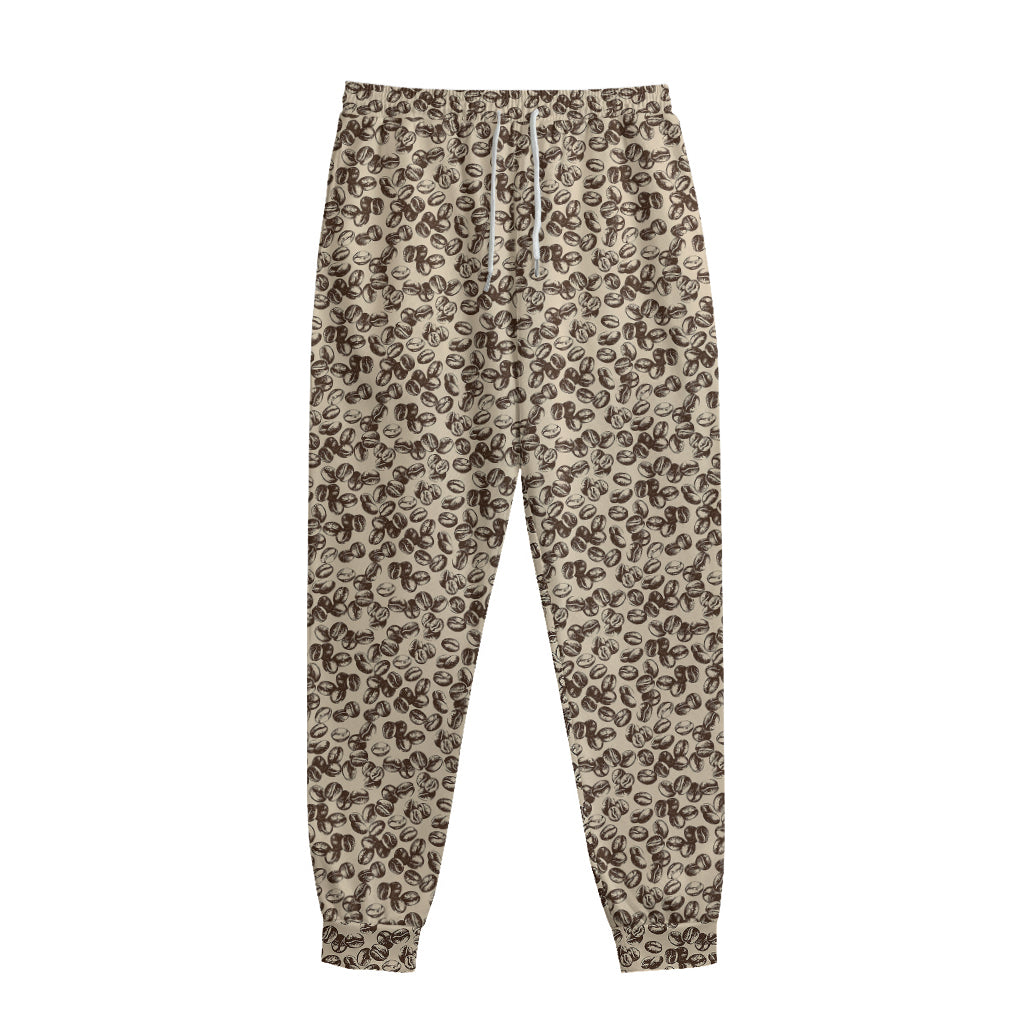 Vintage Coffee Bean Pattern Print Sweatpants