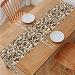 Vintage Coffee Bean Pattern Print Table Runner