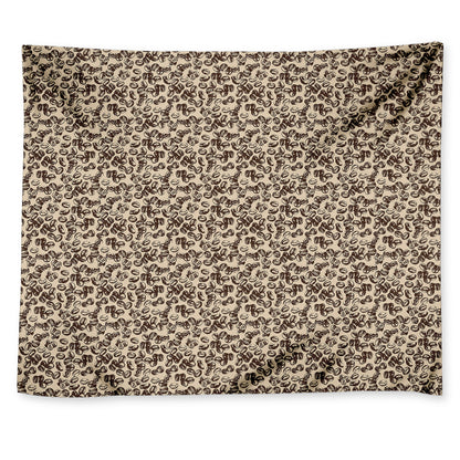 Vintage Coffee Bean Pattern Print Tapestry