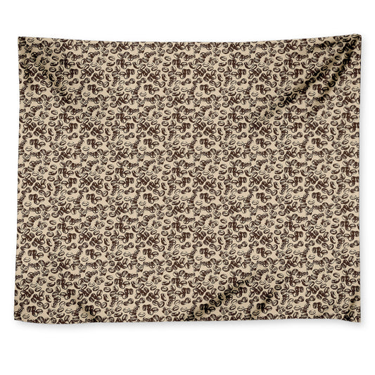 Vintage Coffee Bean Pattern Print Tapestry