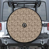 Vintage Coffee Bean Pattern Print Tire Cover With Camera Hole