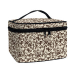 Vintage Coffee Bean Pattern Print Travel Makeup Bag