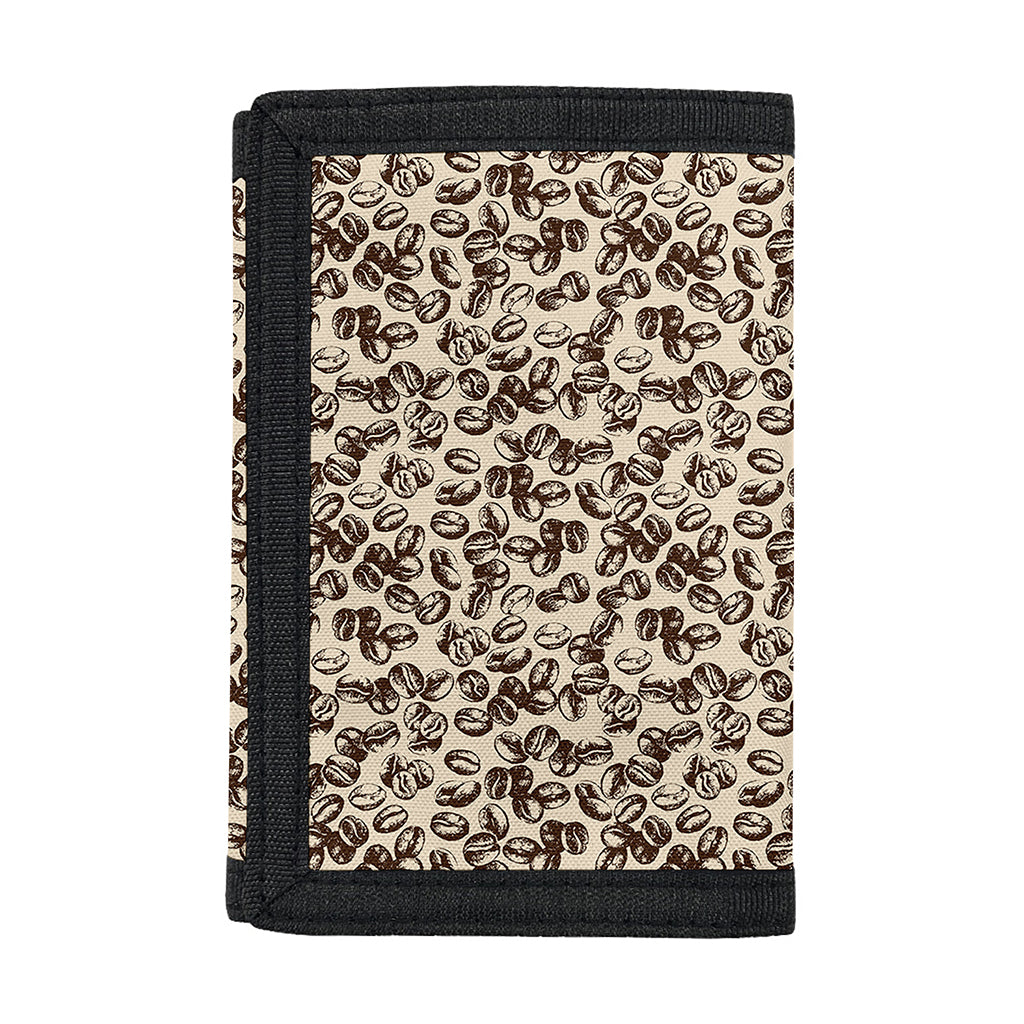 Vintage Coffee Bean Pattern Print Trifold Wallet