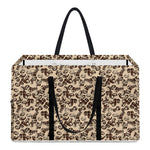 Vintage Coffee Bean Pattern Print Utility Tote Bag