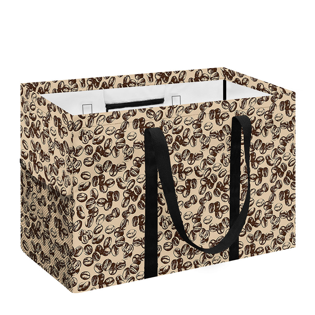 Vintage Coffee Bean Pattern Print Utility Tote Bag