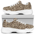 Vintage Coffee Bean Pattern Print White Chunky Shoes