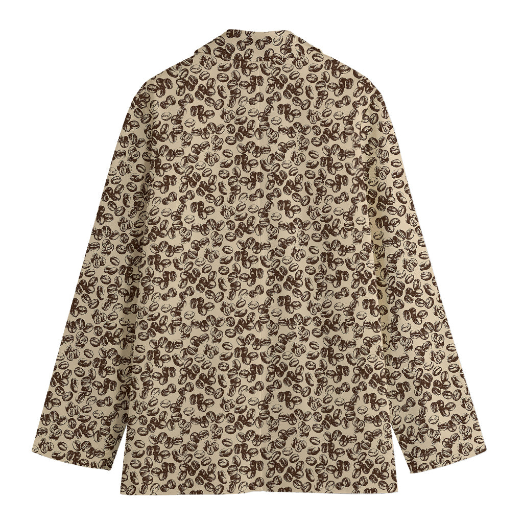 Vintage Coffee Bean Pattern Print Women's Blazer