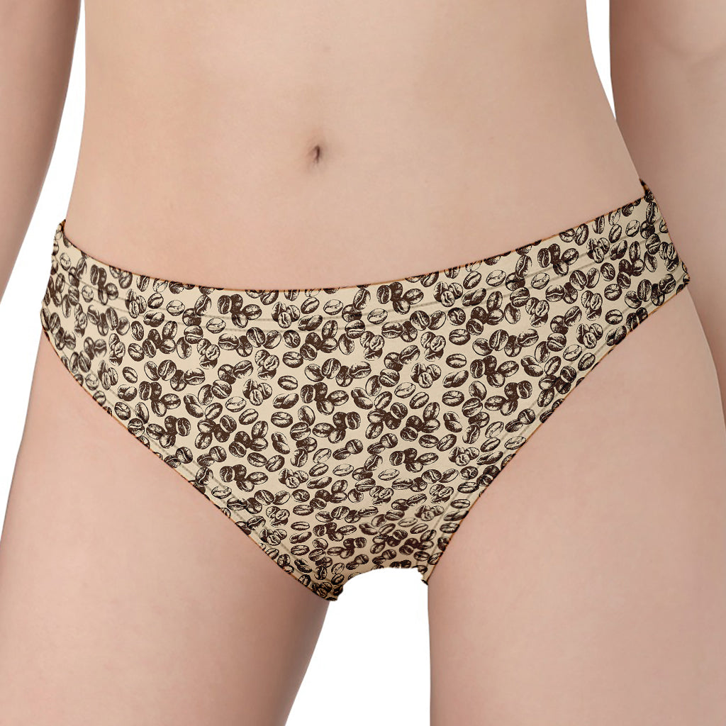 Vintage Coffee Bean Pattern Print Women's Panties