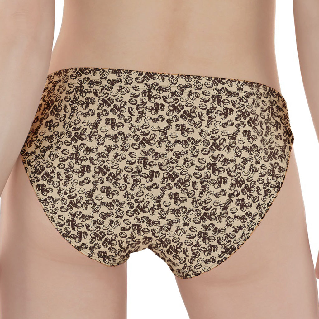 Vintage Coffee Bean Pattern Print Women's Panties