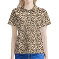 Vintage Coffee Bean Pattern Print Women's Polo Shirt