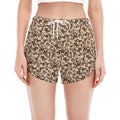 Vintage Coffee Bean Pattern Print Women's Split Running Shorts