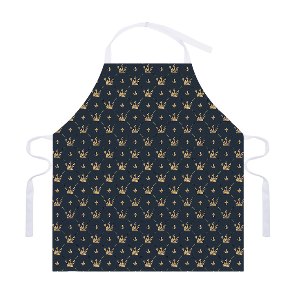 Vintage Crown Pattern Print Adjustable Apron