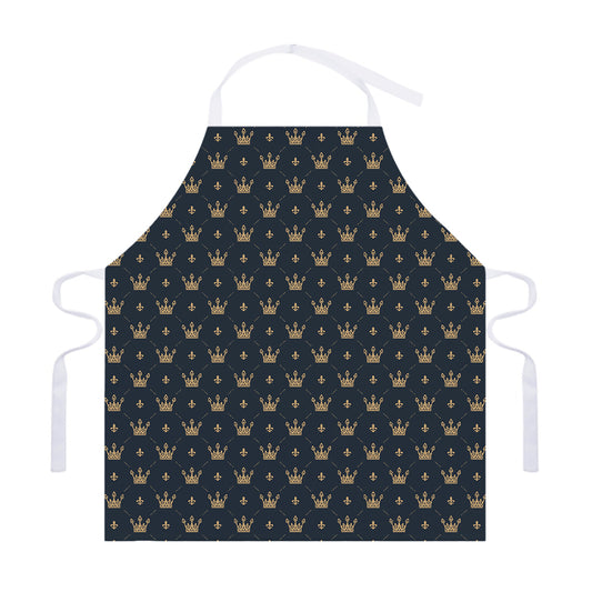 Vintage Crown Pattern Print Adjustable Apron
