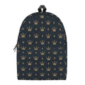 Vintage Crown Pattern Print School Backpack
