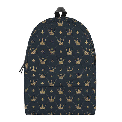 Vintage Crown Pattern Print Backpack