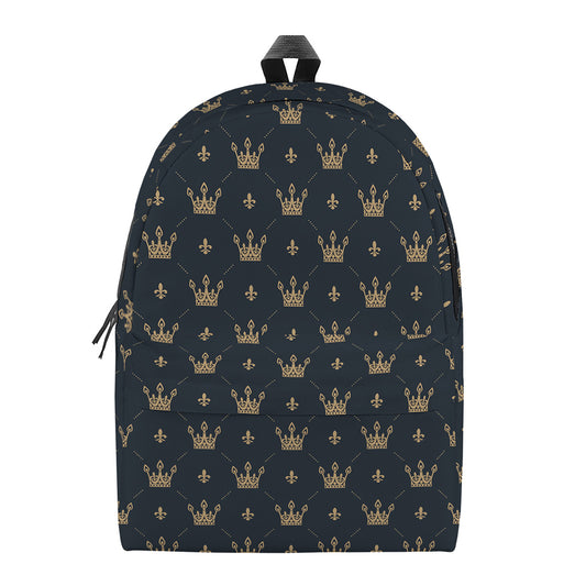 Vintage Crown Pattern Print Backpack