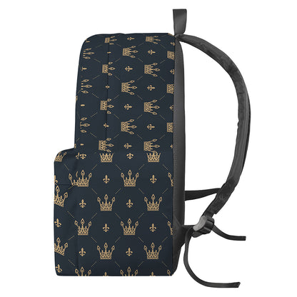 Vintage Crown Pattern Print Backpack