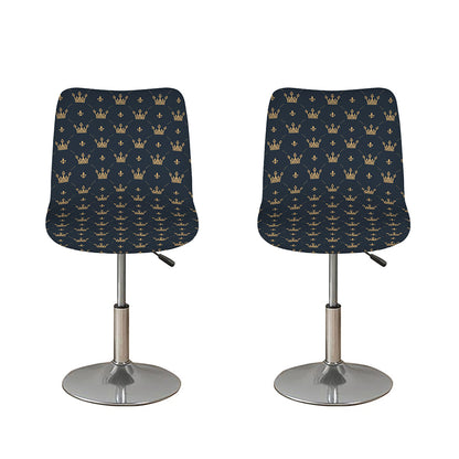 Vintage Crown Pattern Print Bar Stool Covers
