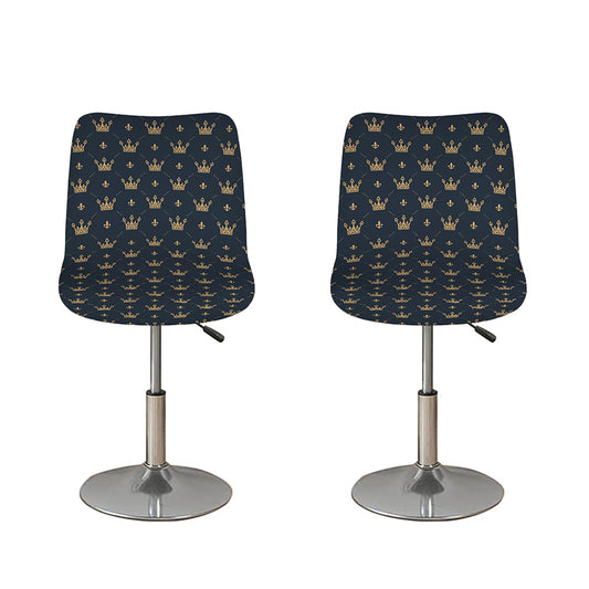 Vintage Crown Pattern Print Bar Stool Covers