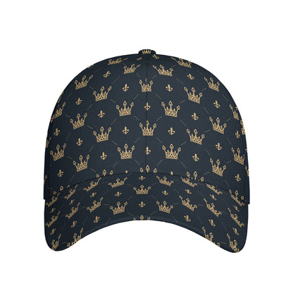 Vintage Crown Pattern Print Baseball Cap
