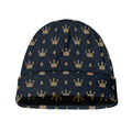Vintage Crown Pattern Print Beanie