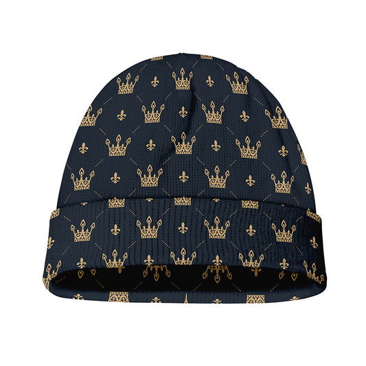 Vintage Crown Pattern Print Beanie