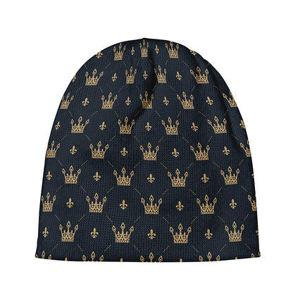 Vintage Crown Pattern Print Beanie