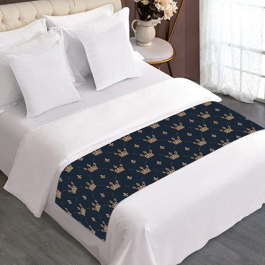 Vintage Crown Pattern Print Bed Runner