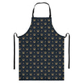Vintage Crown Pattern Print Bib Apron With Pocket