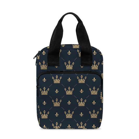 Vintage Crown Pattern Print Bible Tote Bag