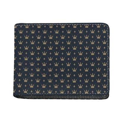 Vintage Crown Pattern Print Bifold Wallet