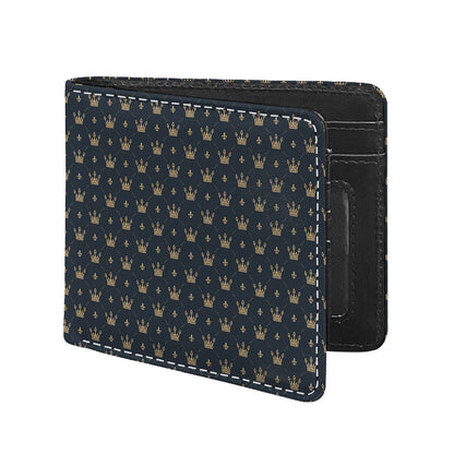 Vintage Crown Pattern Print Bifold Wallet