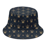 Vintage Crown Pattern Print Bucket Hat