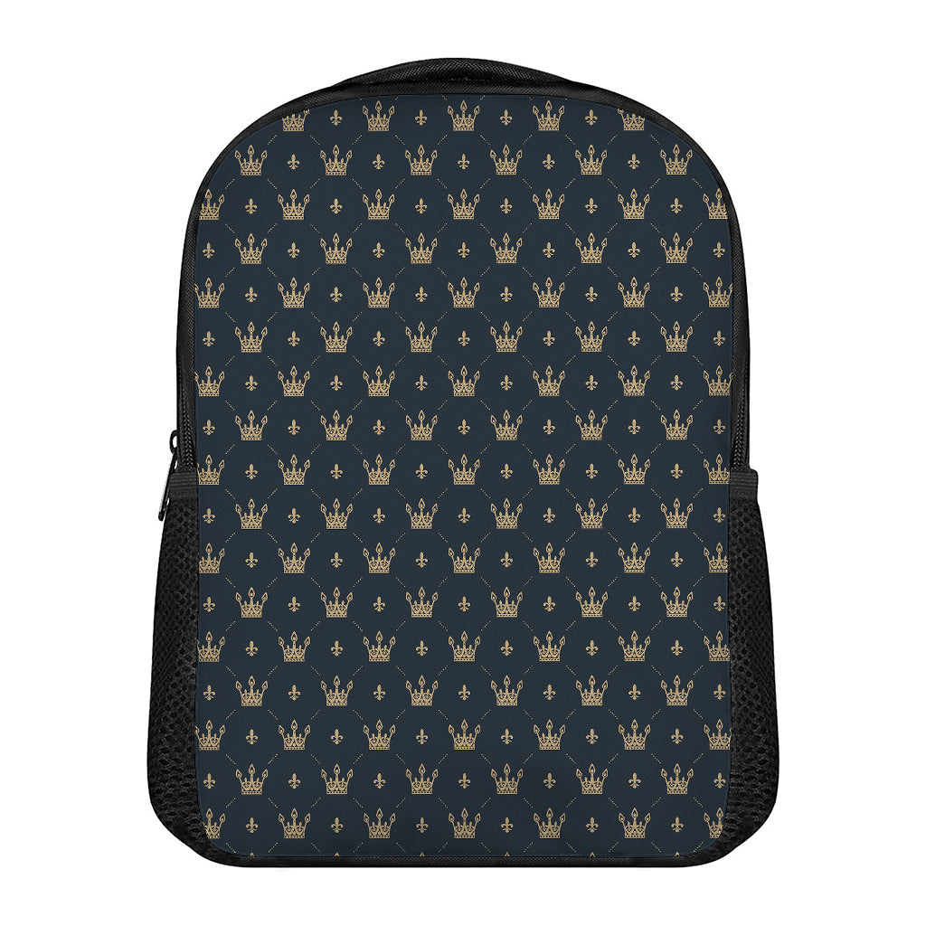 Vintage Crown Pattern Print Casual Backpack