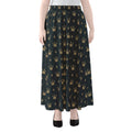 Vintage Crown Pattern Print Chiffon Maxi Skirt