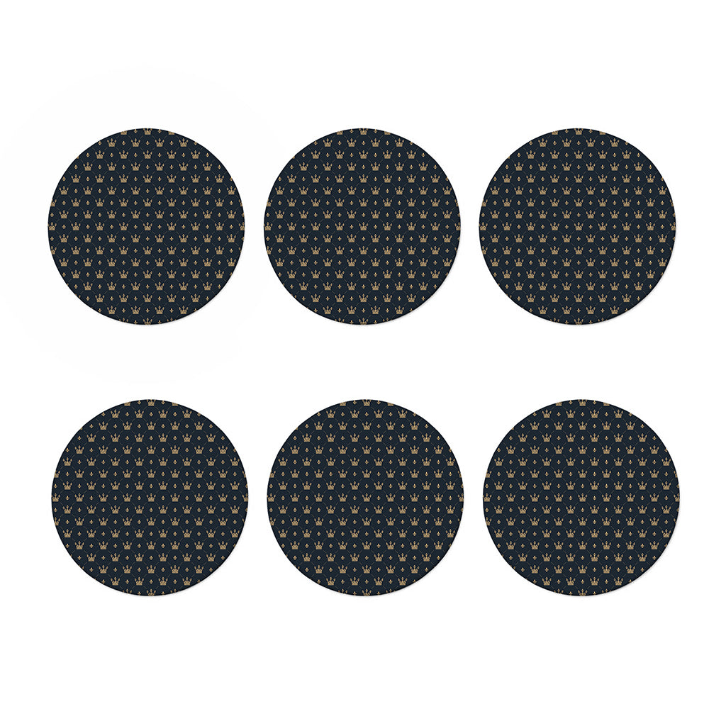 Vintage Crown Pattern Print Coaster Set