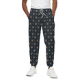 Vintage Crown Pattern Print Cotton Sweatpants