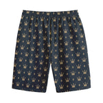 Vintage Crown Pattern Print Cotton Shorts