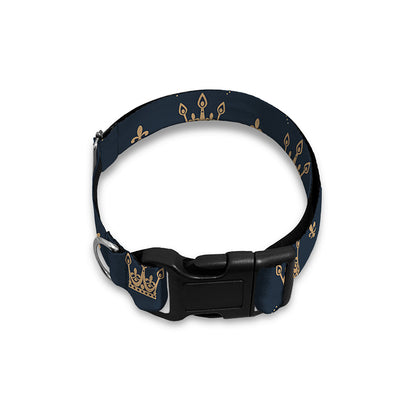 Vintage Crown Pattern Print Dog Collar