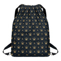 Vintage Crown Pattern Print Drawstring Backpack